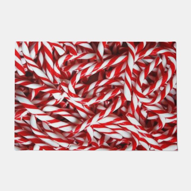 Christmas Door Mat, Candy Cane Doormat (Front)