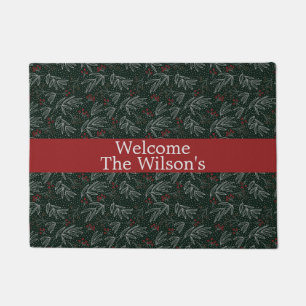 Christmas Door Mat Custom Text Vintage Country