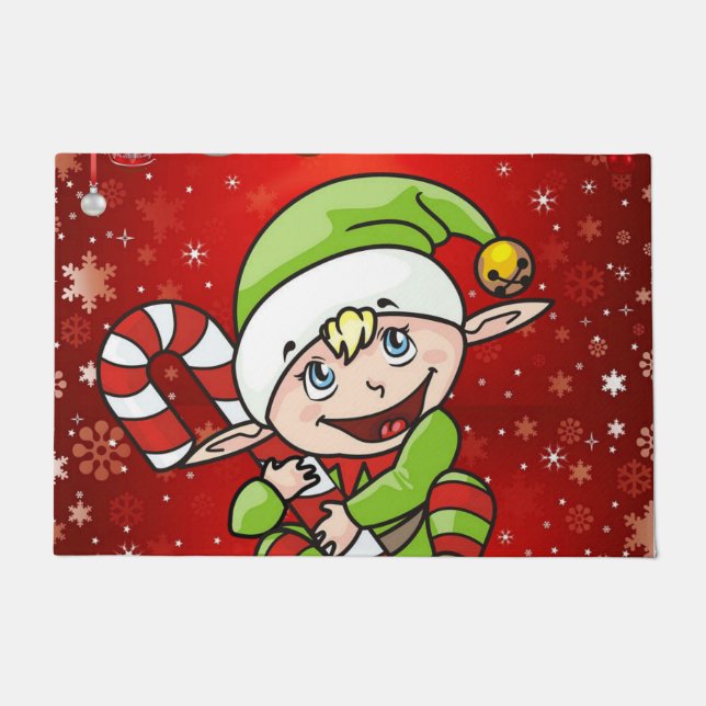 Christmas Door Mat, Elf Doormat (Front)
