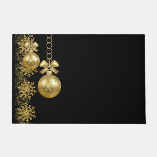 Christmas Door Mat, Gold Balls Doormat