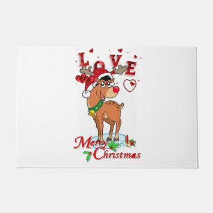 Christmas Door Mat, Reindeer Doormat