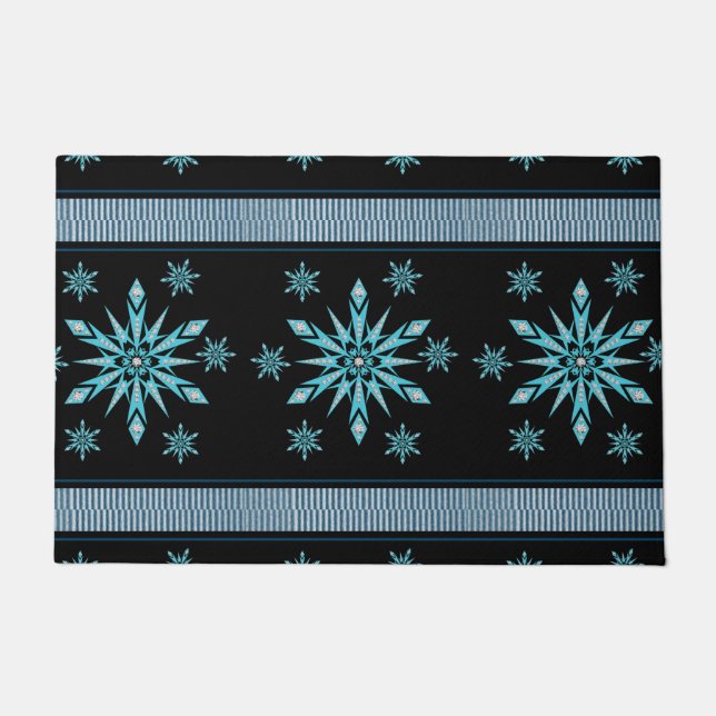 Christmas Door Mat, Snowflake Doormat (Front)