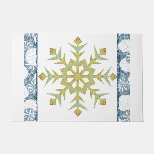 Christmas Door Mat, Snowflake Doormat (Front)