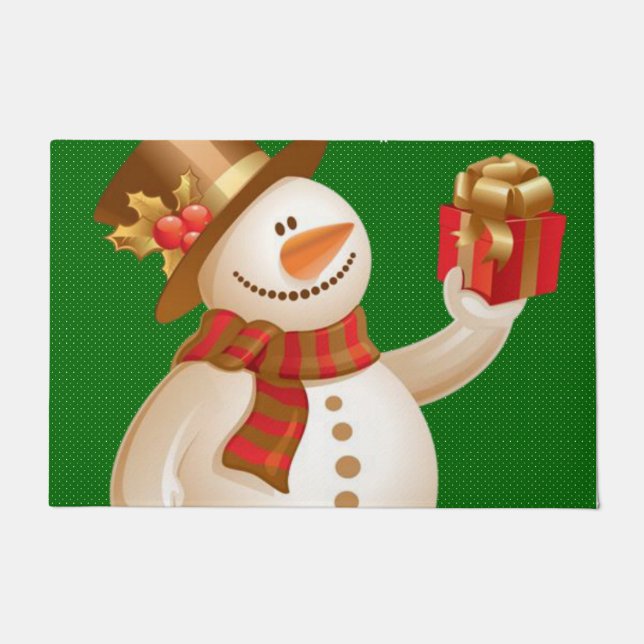 Christmas Door Mat, Snowman Doormat (Front)