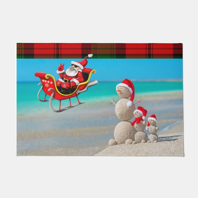 Christmas Door Mat, Snowman Doormat (Front)