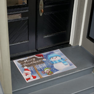 Christmas Door Mat, Snowman Doormat