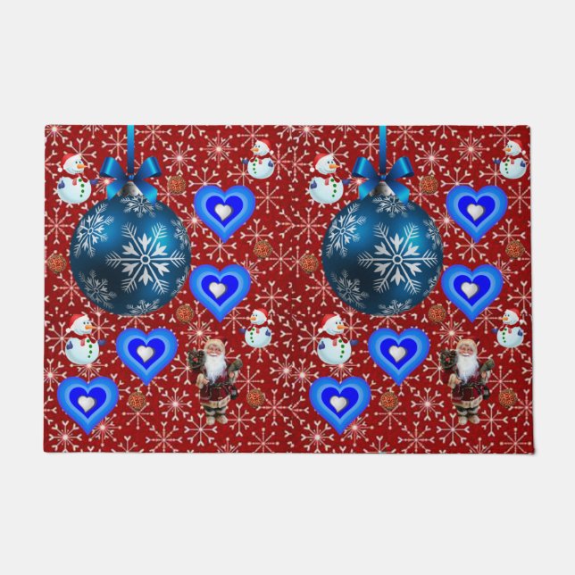 Christmas Door Mat, Snowman Doormat (Front)
