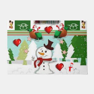 Christmas Door Mat, Snowman Doormat