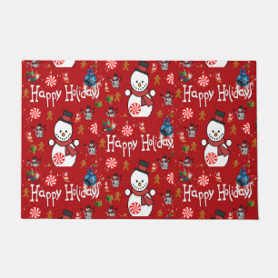Christmas Door Mat, Snowman Doormat