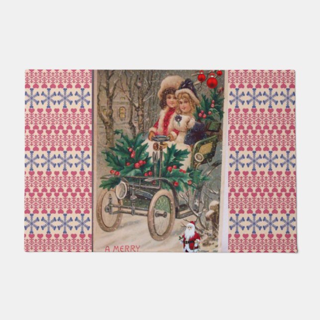 Christmas Door Mat, Vintage Doormat (Front)