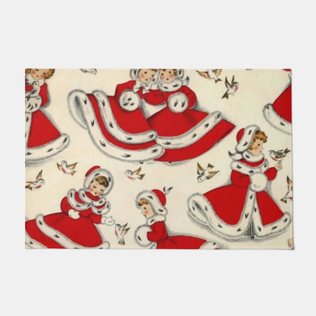 Christmas Door Mat, Vintage Doormat (Front)