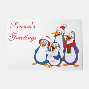 Christmas Doormat-Merry Penguins Doormat