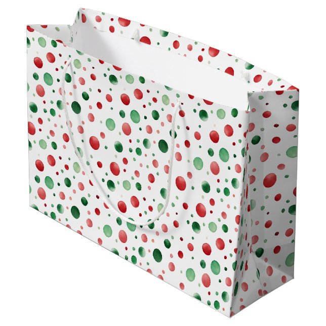 Christmas dots large gift bag (Back Angled)
