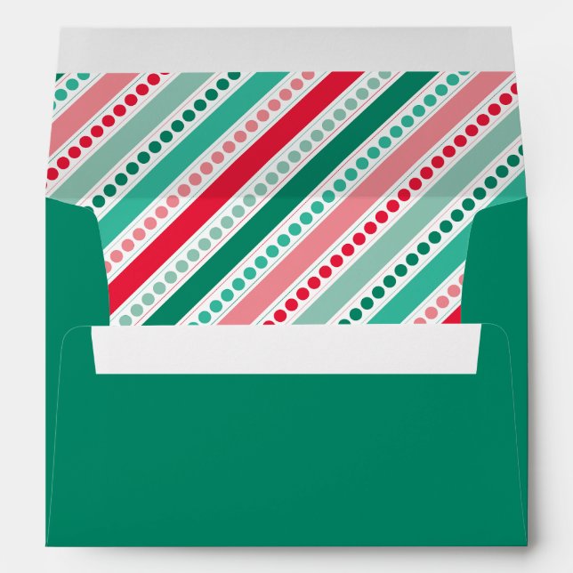 Christmas Dots & Stripes 5 x 7 Card Envelope (Back (Bottom))