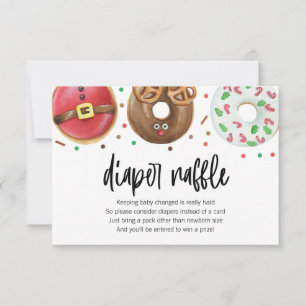 Christmas Doughnut Diaper Raffle Card