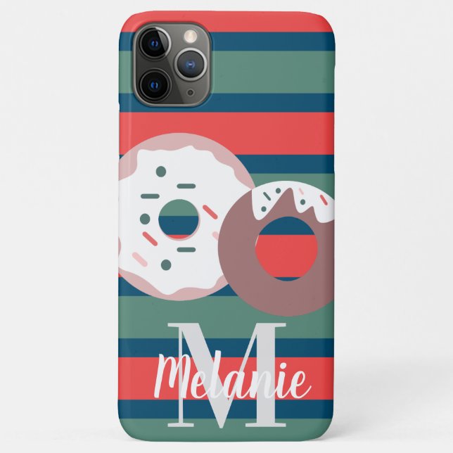 Christmas Doughnuts and Stripes Holiday Case-Mate iPhone Case (Back)