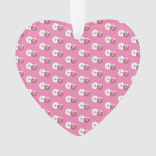 Christmas Doughnuts Sprinkles Bakery  Pink Ornament