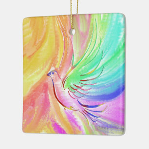 Christmas Dove Ceramic Ornament