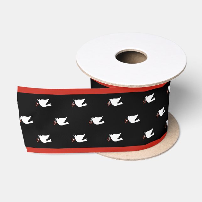 Christmas Dove Ribbon Satin Ribbon (Spool)