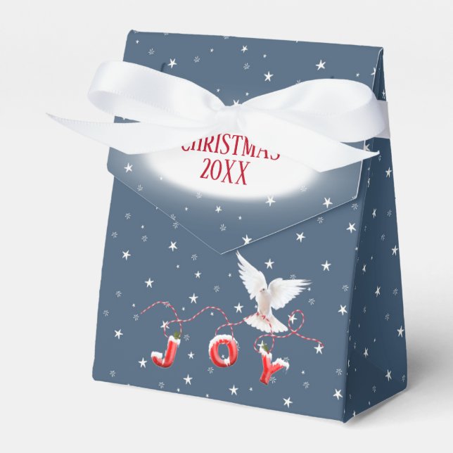 Christmas Dove with Joy Favor Box (Front Side)