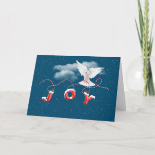 Christmas Dove with Joy Sign Card