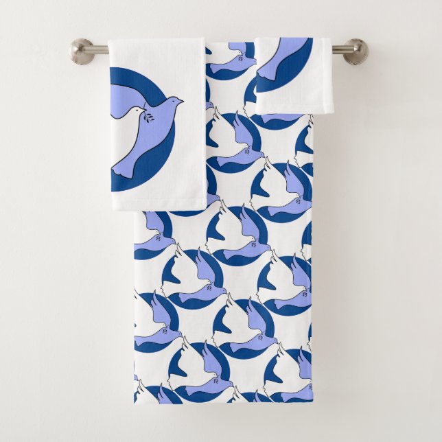 Christmas Doves Bath Towel Set (Insitu)