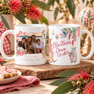 Christmas Down Under Personalized Family Photo Coffee Mug