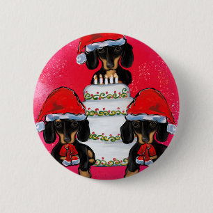 Christmas Doxies 2 Inch Round Button