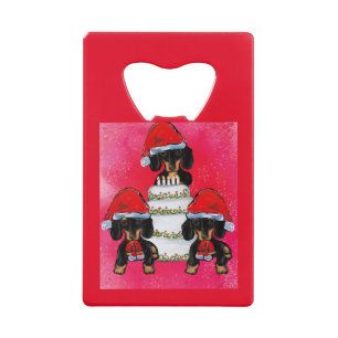 Christmas Doxies Credit Card Bottle Opener