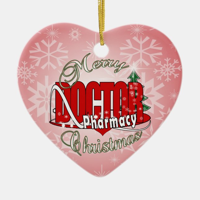 CHRISTMAS DR DOCTOR PHARMACY CERAMIC ORNAMENT (Front)