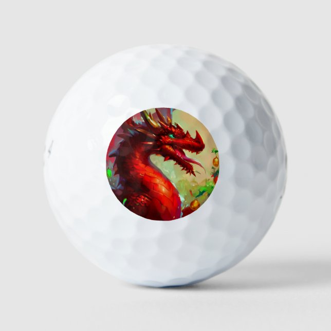 Christmas Dragon (1) Golf Balls (Front)