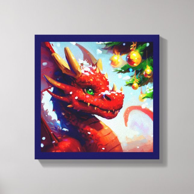 Christmas Dragon 2 Canvas Print (Front)