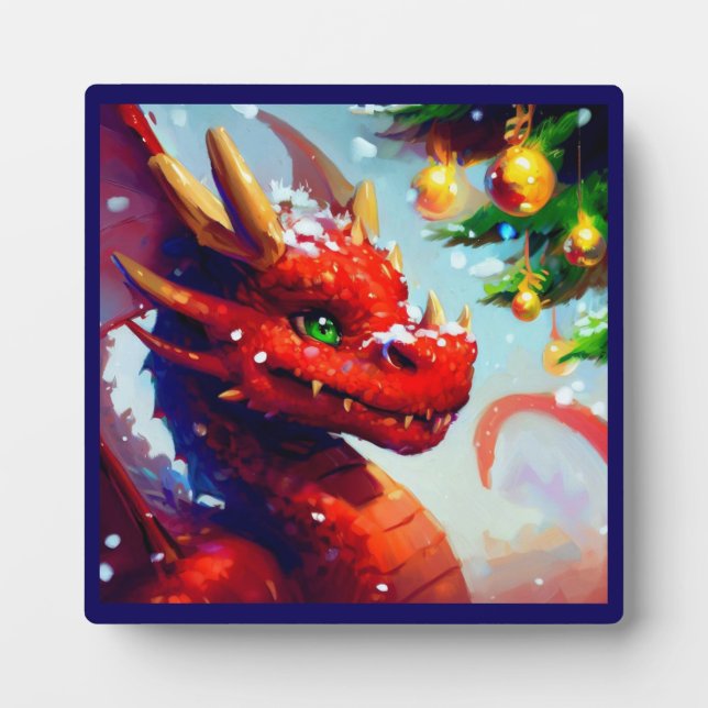 Christmas Dragon 2 Plaque (Front)