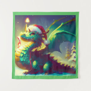 Christmas Dragon 3 Tapestry
