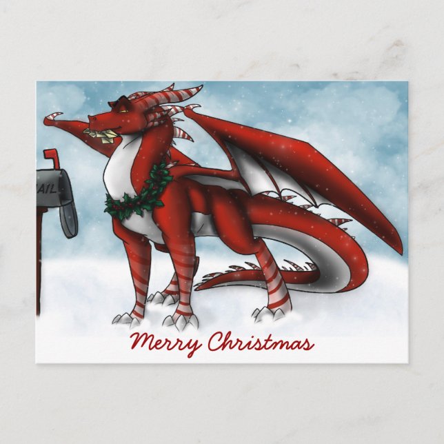 Christmas Dragon Card (Front)