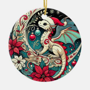 Christmas Dragon                                   Ceramic Ornament