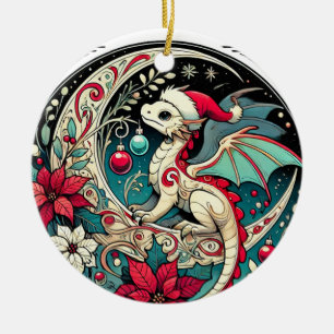 Christmas Dragon                                   Ceramic Ornament