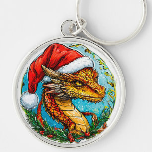 Christmas dragon keychain