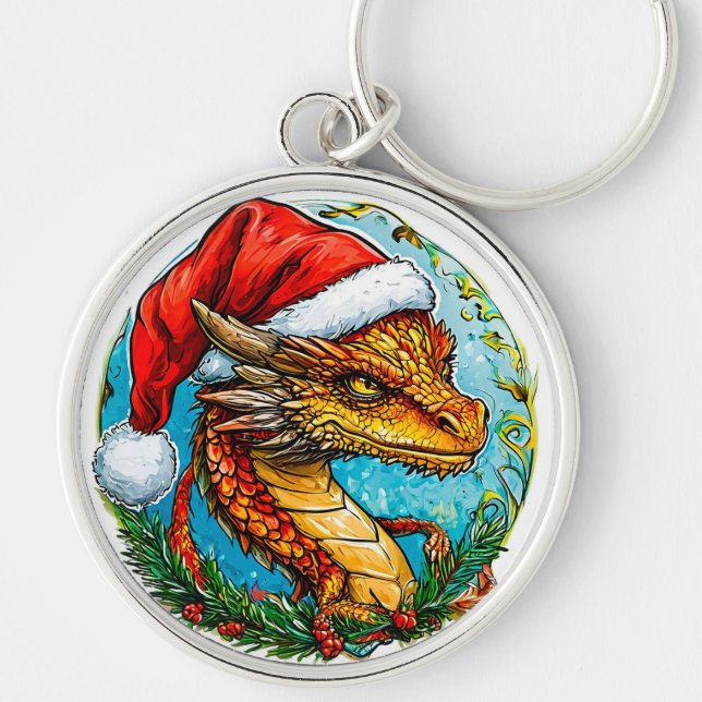 Christmas dragon keychain (Front)