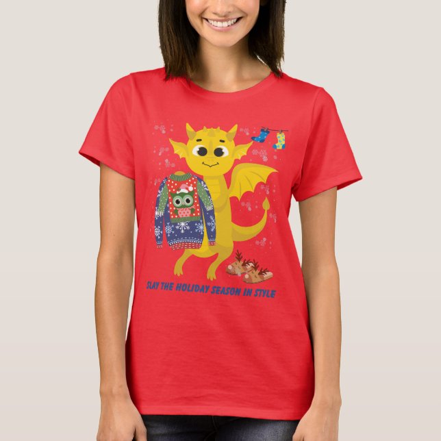 Christmas dragon T-Shirt (Front)