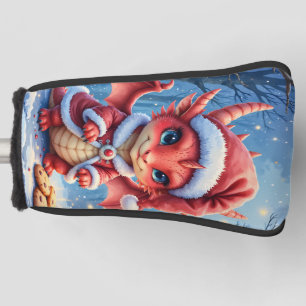 Christmas dragon, too cute to arrest, golf head cover