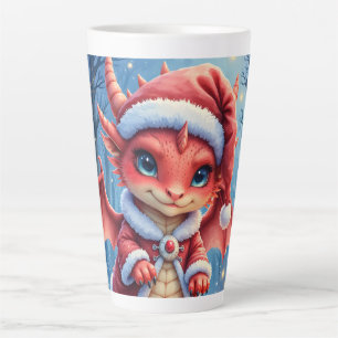 Christmas dragon, too cute to arrest, latte mug