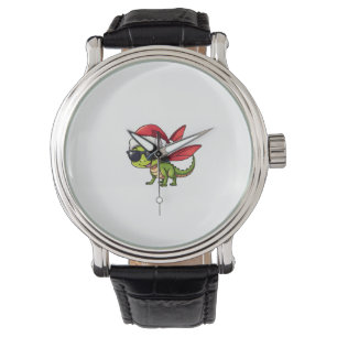Christmas Dragonfly Santa Hat Funny Xmas Kids Watch
