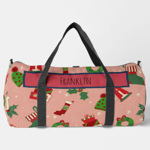 Christmas Drawing I Custom Name Duffle Bag