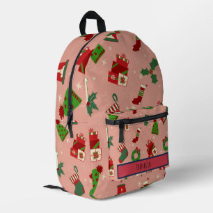 Christmas Drawing I Custom Name Printed Backpack