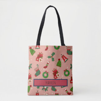 Christmas Drawing I Custom Name  Tote Bag