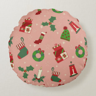 Christmas Drawing  Round Pillow