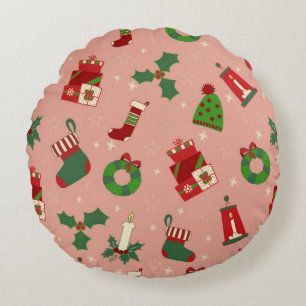 Christmas Drawing  Round Pillow