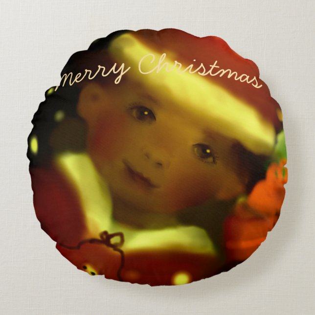 Christmas Dreams Round Pillow (Front)