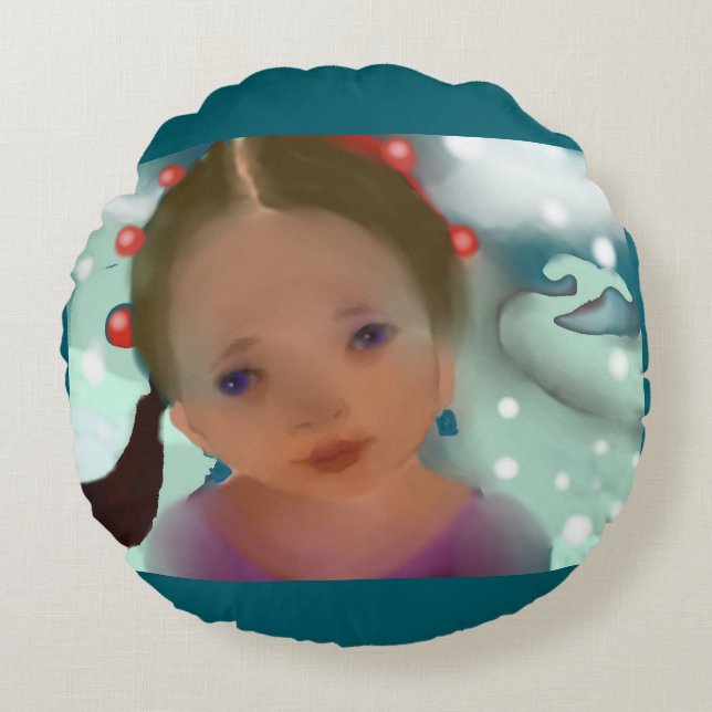 Christmas Dreams Round Pillow (Front)